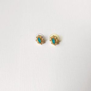 *5 for $10* Gold & Turquoise Marquise Studs